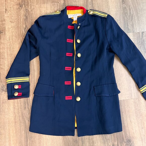 Vintage 1980s Lillie Rubin Military Navy Style Nautical Jacket with Gold Buttons - Picture 5 of 13
